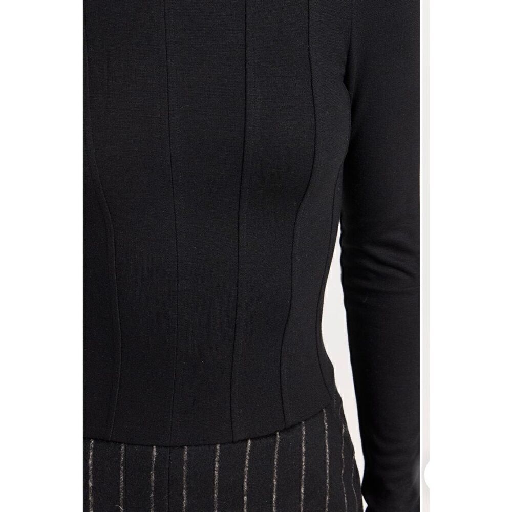 Jason Wu Boat Neck Dress with Pinstripe Combo Skirt in Black NWT Size 6 - Picture 5 of 10